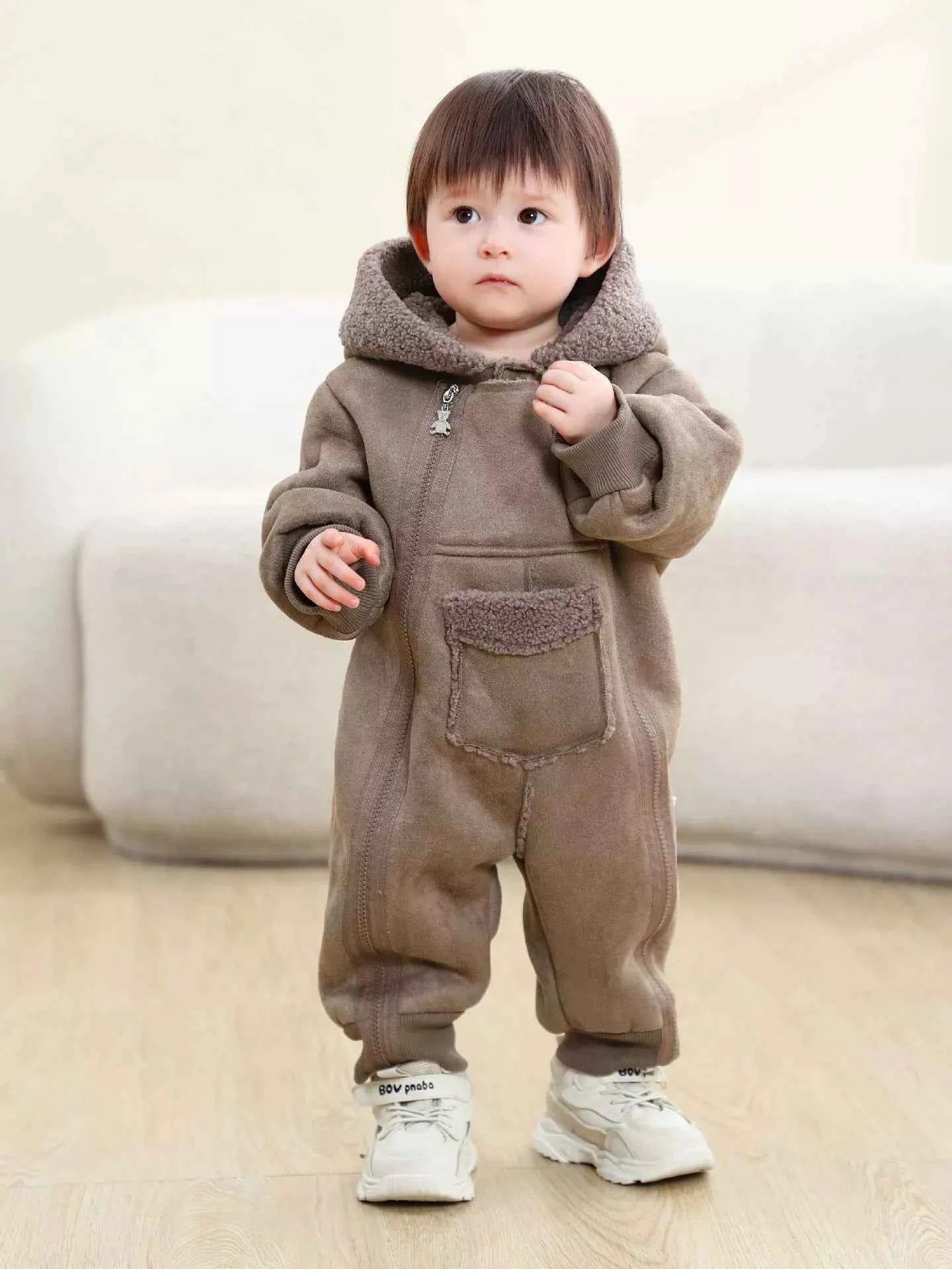 Children's Fleece Hooded One-Piece Jumpsuit