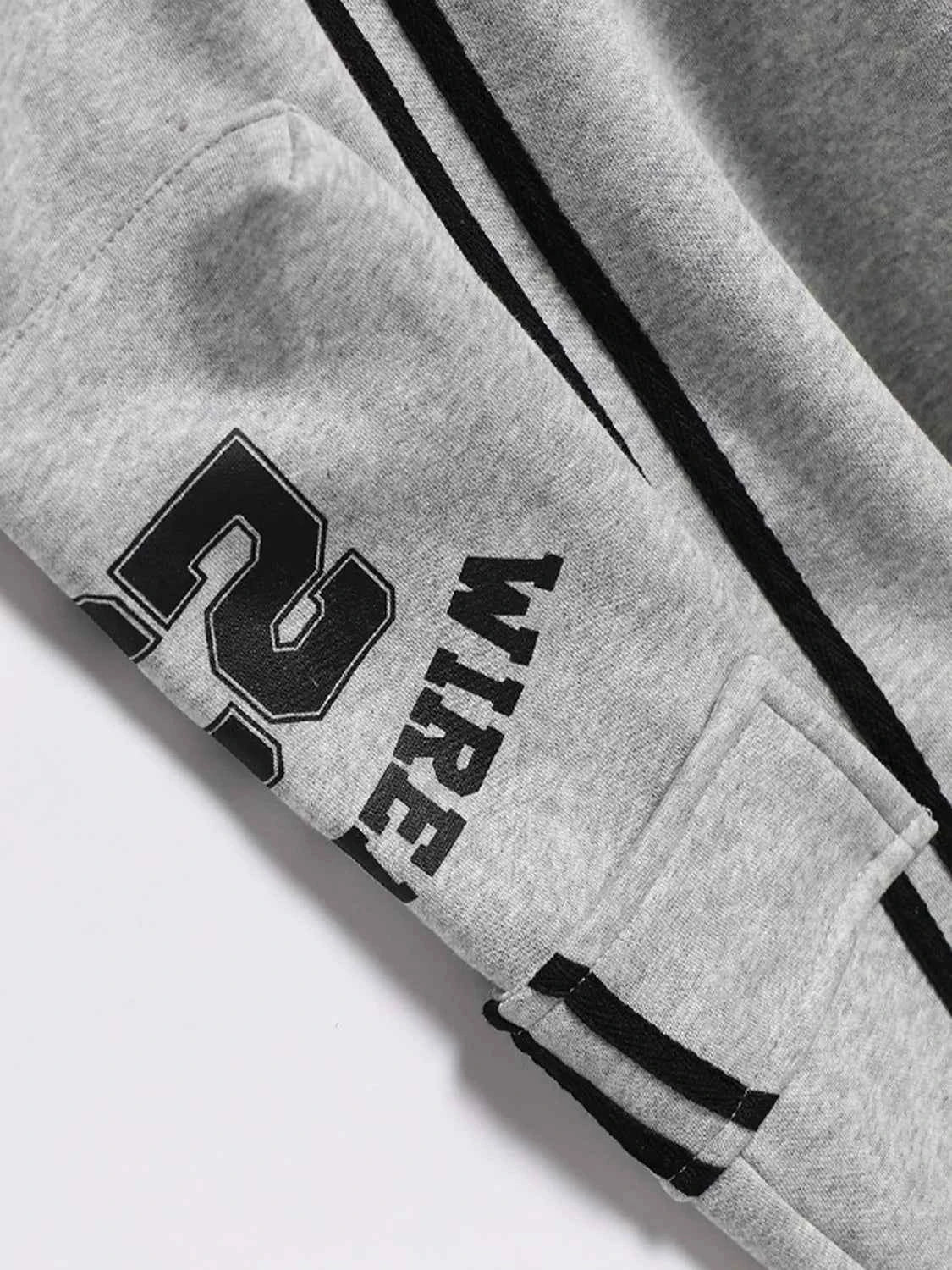 Drawstring Side Striped Wide Leg Pants