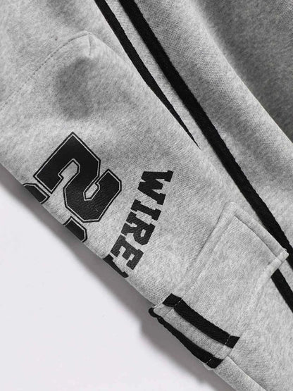 Drawstring Side Striped Wide Leg Pants