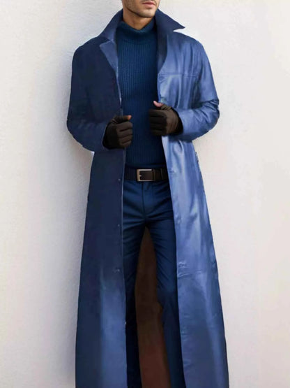 Men's Full Size Button Up Long Sleeve Longline Jacket Plus Size