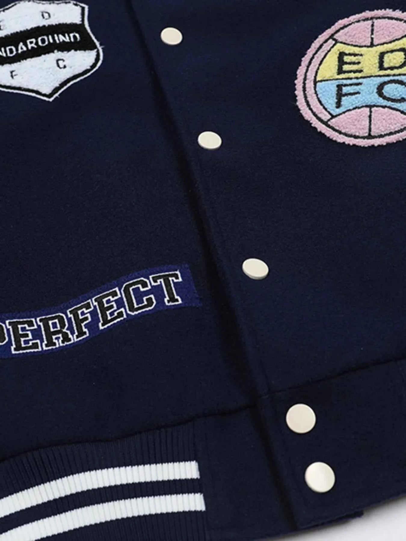Men's Baseball Bomber Jacket with Patches