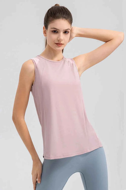 Round Neck Wide strap Active Tank