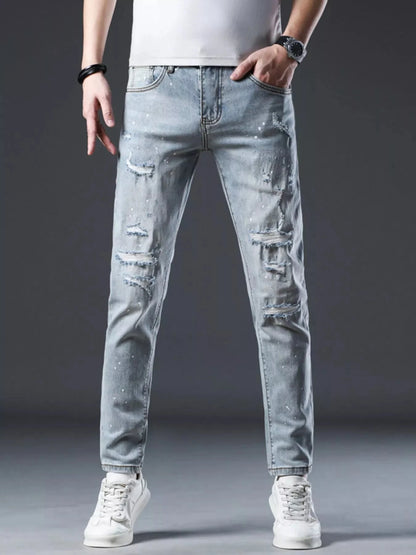 Men's Distressed Slim Fit Jeans