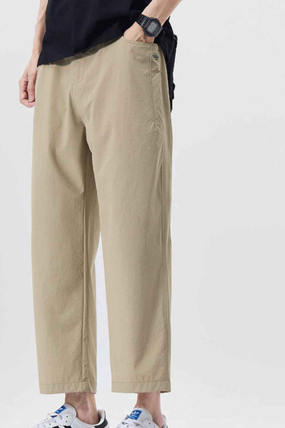 Men's Plus Size Casual Loose-Fit Cropped Pants