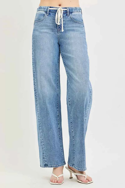 RISEN Relaxed Fit Drawstring Waist Jeans