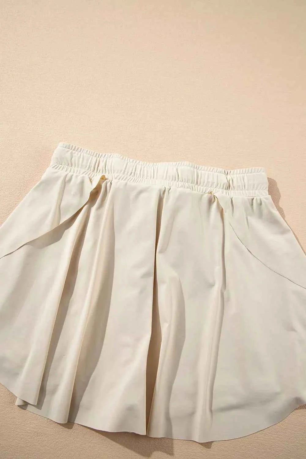 Drawstring High Waist Lined Active Skorts