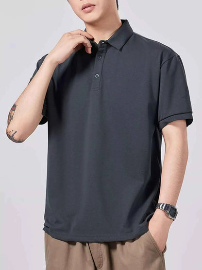 Men's Plus Size Collared Neck Short Sleeve Polo