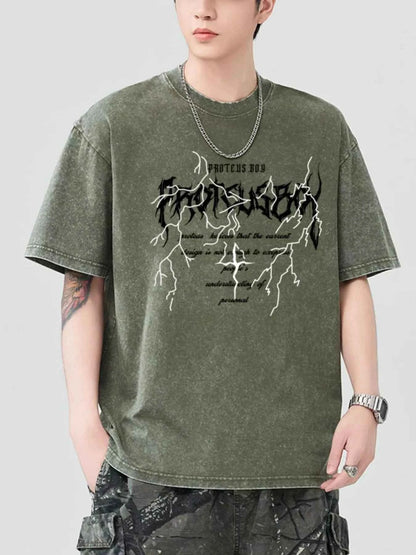 Men's Graphic Round Neck Short Sleeve T-Shirt