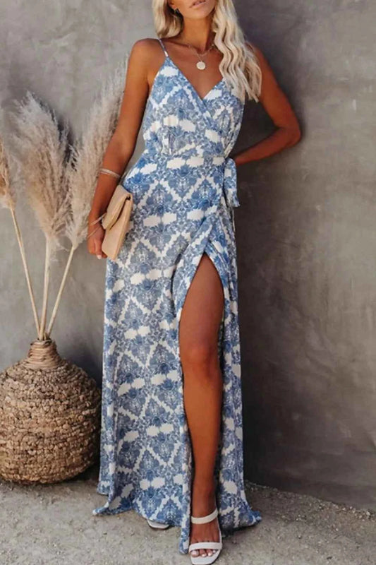 Printed Tied Maxi Cami Dress