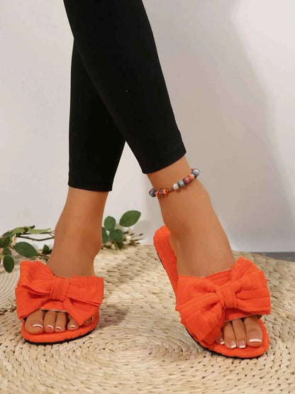 Bow Knot Open Toe Slippers