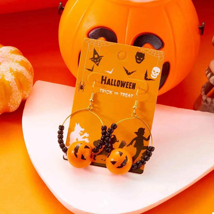 18K Gold-Plated Halloween Bead Earrings