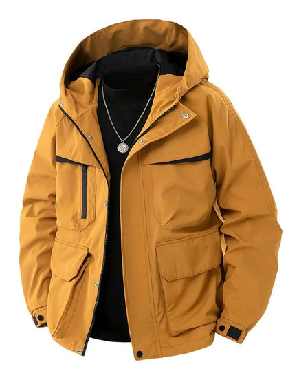 Men's Full Size Zip Up Long Sleeve Hooded Jacket Plus Size