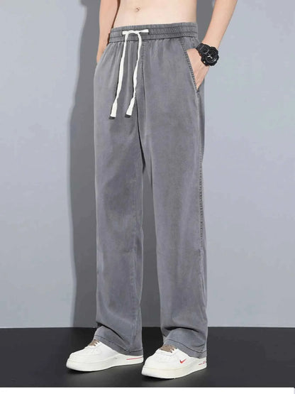 Men's Plus Size Casual Wide Leg Drawstring Pants