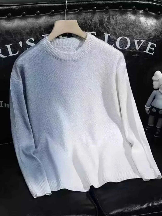 Men's Gradient Round Neck Knitted Pullover