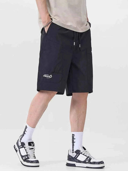Men's Plus Size Drawstring Cargo Shorts