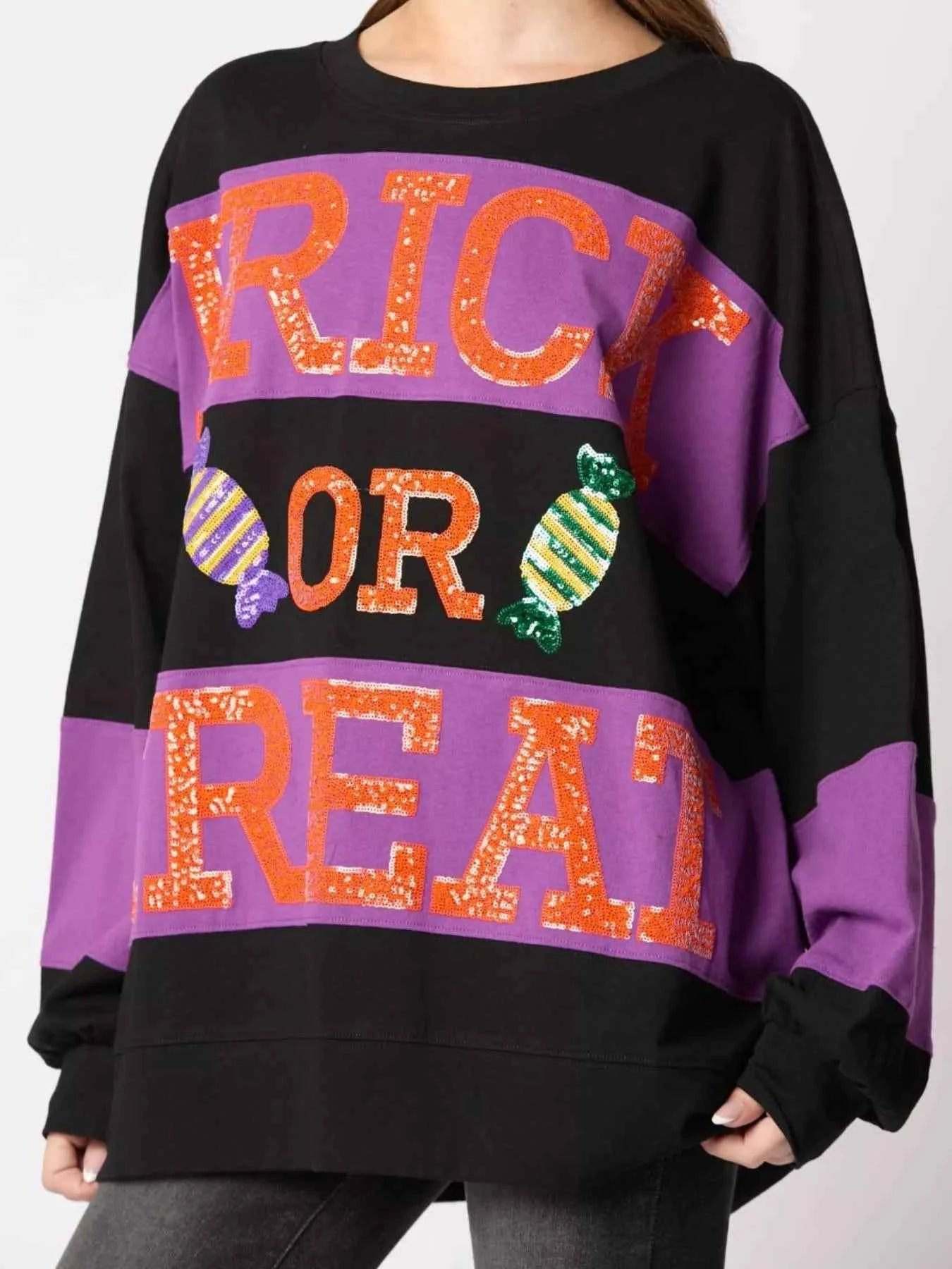 Halloween Trick Or Treat Sequin Sweatshirt