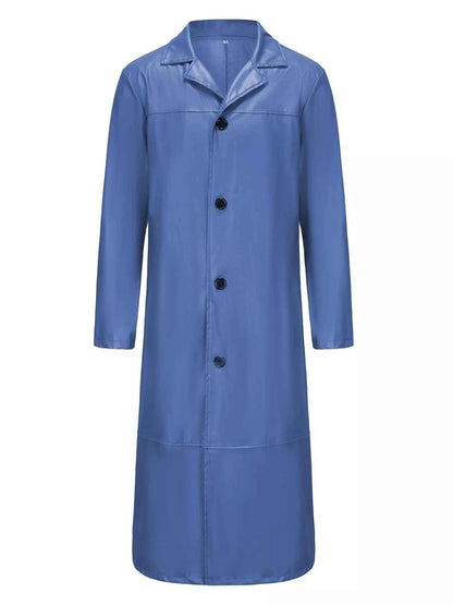 Men's Full Size Button Up Long Sleeve Longline Jacket Plus Size