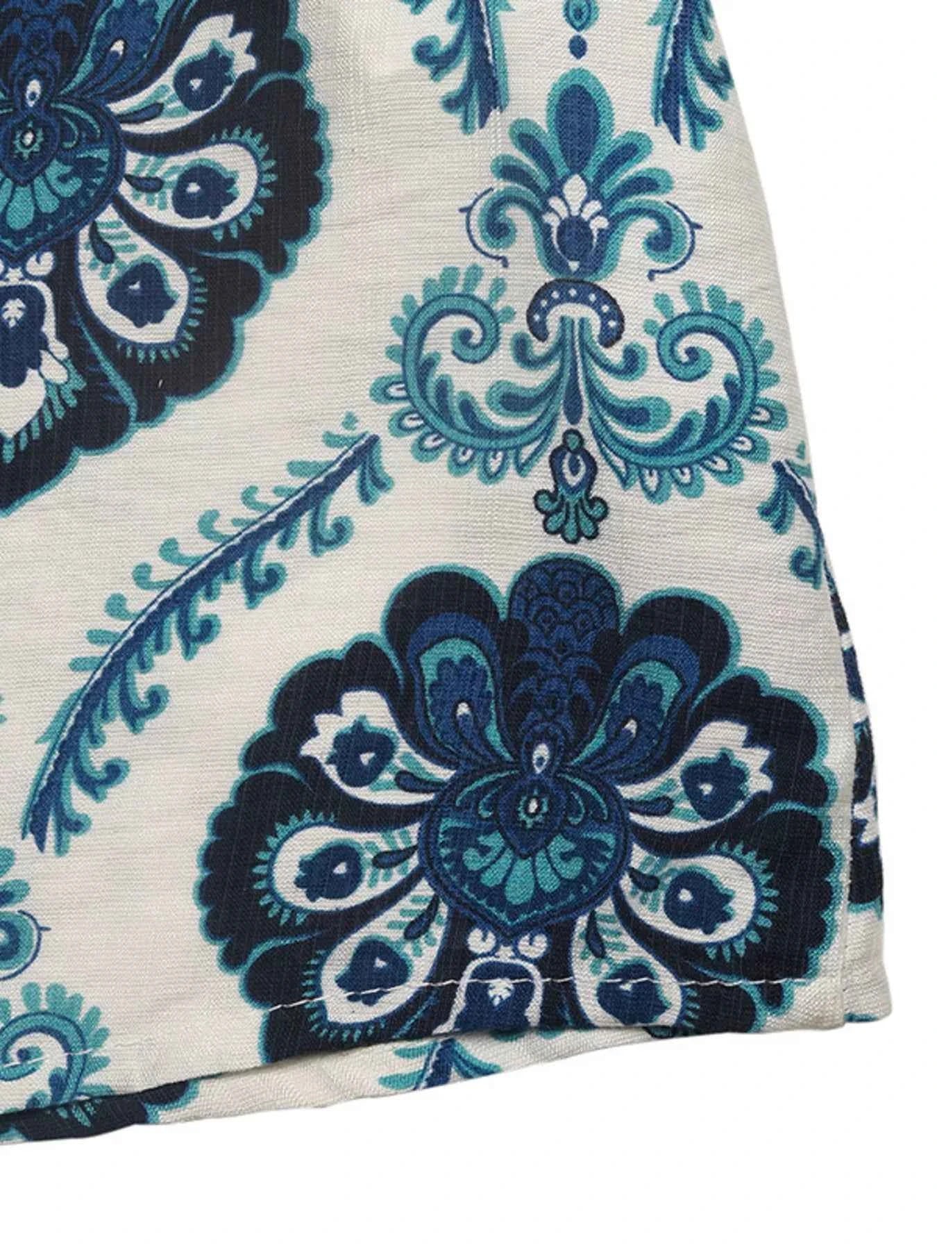 Printed Slit Sleeveless Maxi Dress