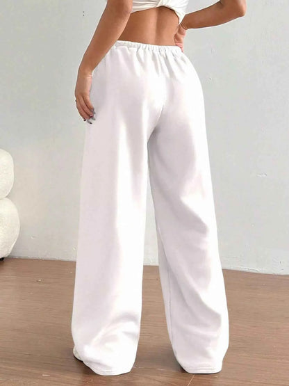 Casual Drawstring High Waist Wide Leg Sweatpants