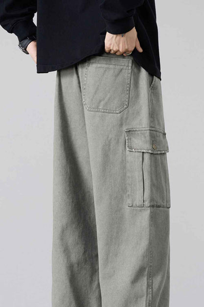 Men's Plus Size Drawstring Loose Fit Cargo Pants