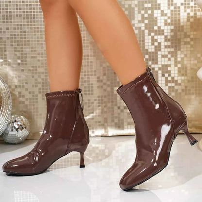 Round Toe Kitten Heels Boots