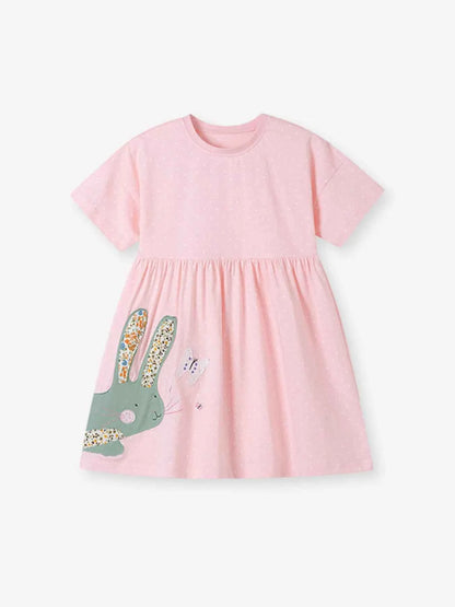 Children's Bunny Polka Dot Short Sleeve Dress
