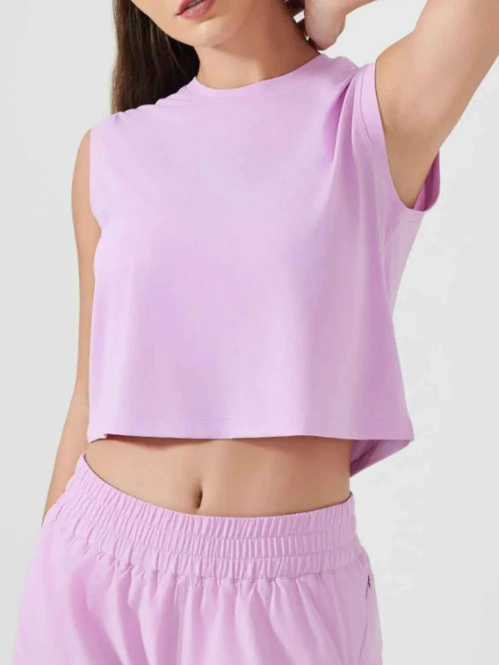 Millennia Round Neck Cropped Active Tank