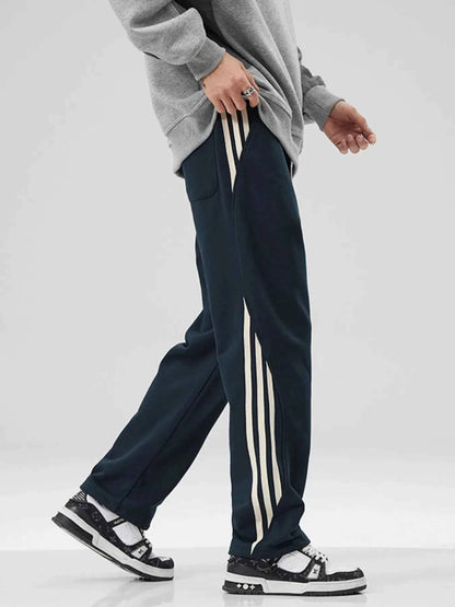 Men's Plus Size Casual Drawstring Side Stripe Pants