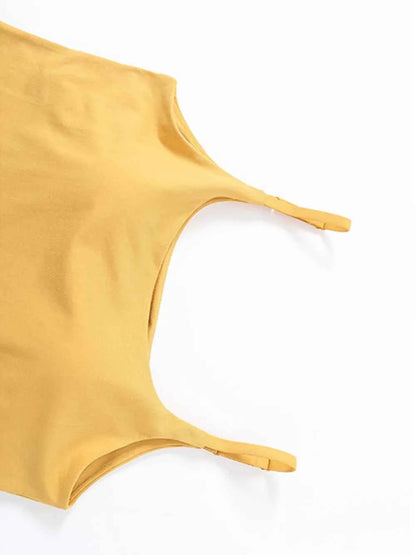 Scoop Neck Cropped Cami with Chest Pads