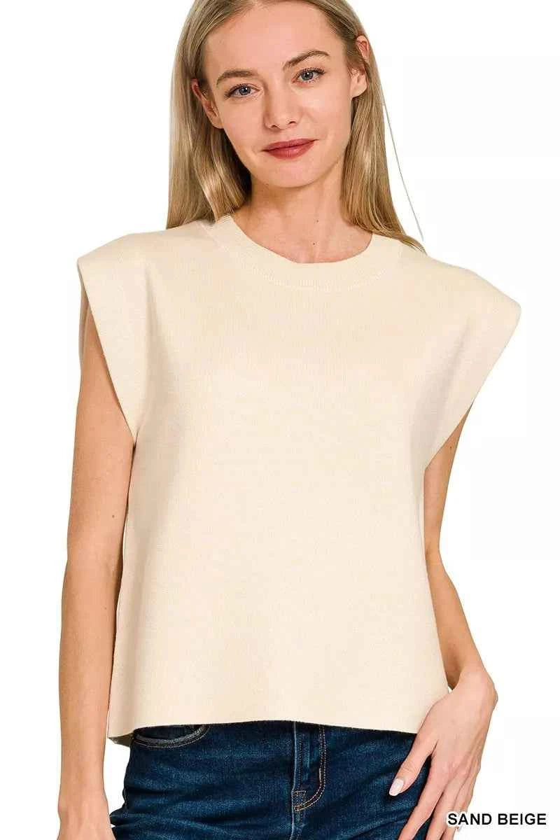 Zenana Round Neck Viscose Sweater Vest