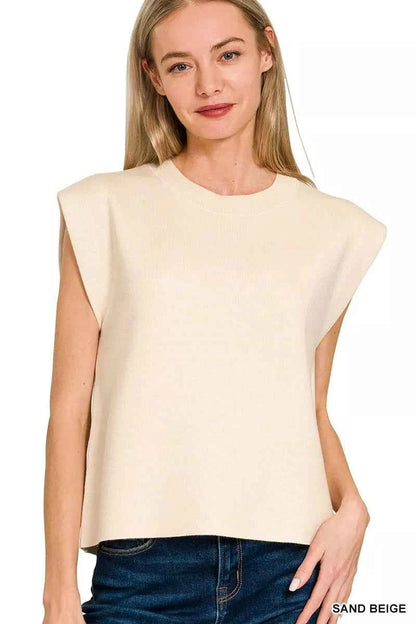 Zenana Round Neck Viscose Sweater Vest