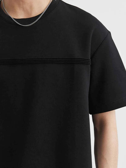 Men's Plus Size Round Neck Short Sleeve Top and Shorts Set