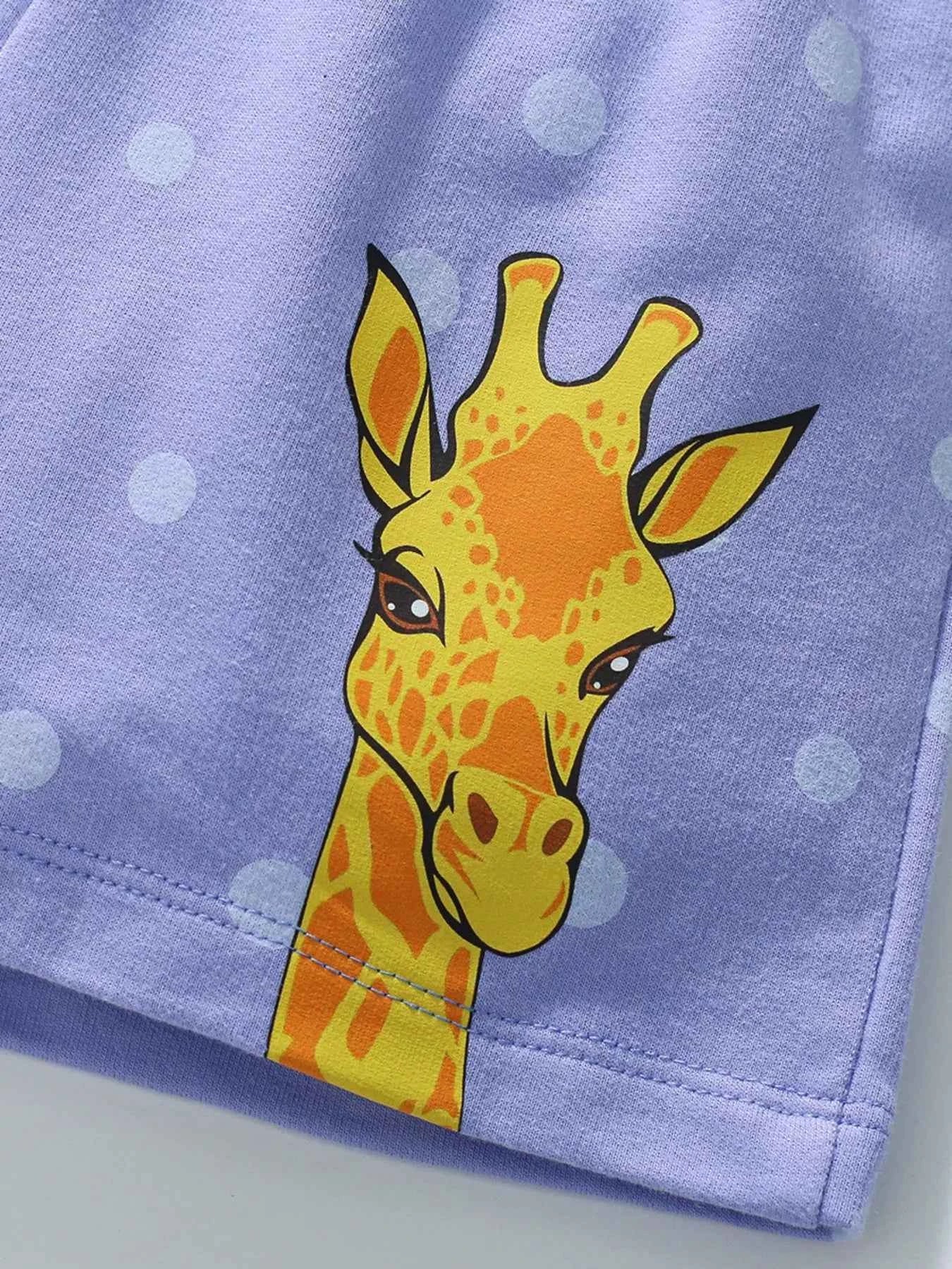 Children's Giraffe Polka Dot Shorts