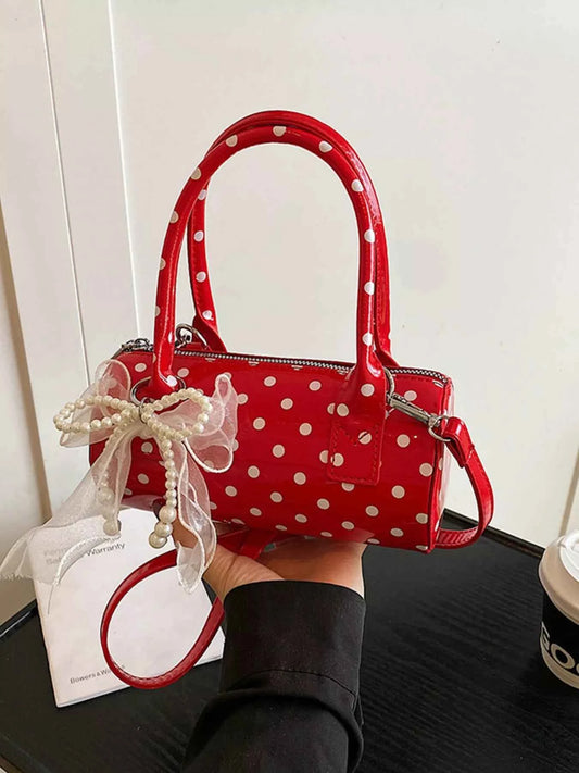 Polka Dot Cylinder Crossbody Bag