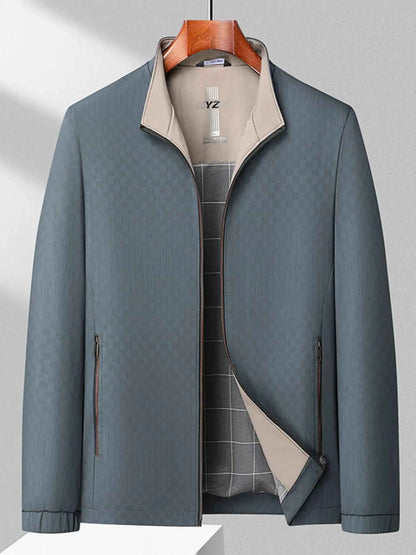 Men's Plus Size Zip Up Long Sleeve Jacket