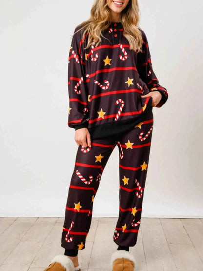 Christmas Long Sleeve Top and Pants Lounge Set