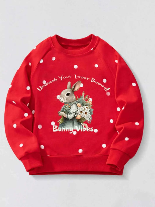 Children's Bunny Polka Dot Sweatshirt