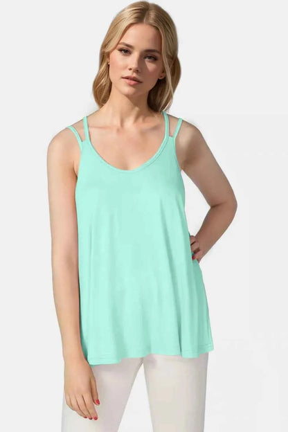 Basic Bae Bamboo Scoop Neck Double Spaghetti Straps Cami