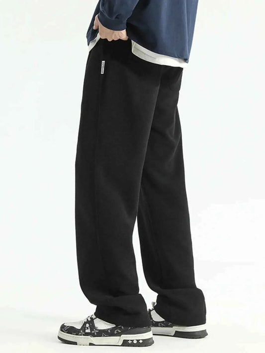 Men's Full Size Relaxed Fit Drawstring Wide Leg Pants Plus Size