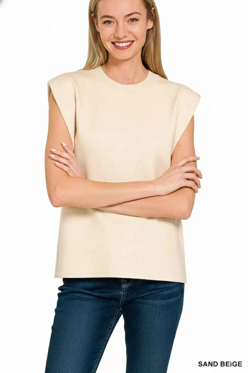 Zenana Round Neck Viscose Sweater Vest