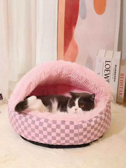 Cozy Cave Pet Nest with Plush Interior