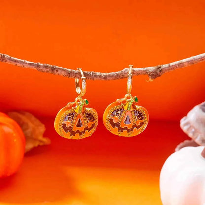 Halloween Pumpkin Drop Earrings