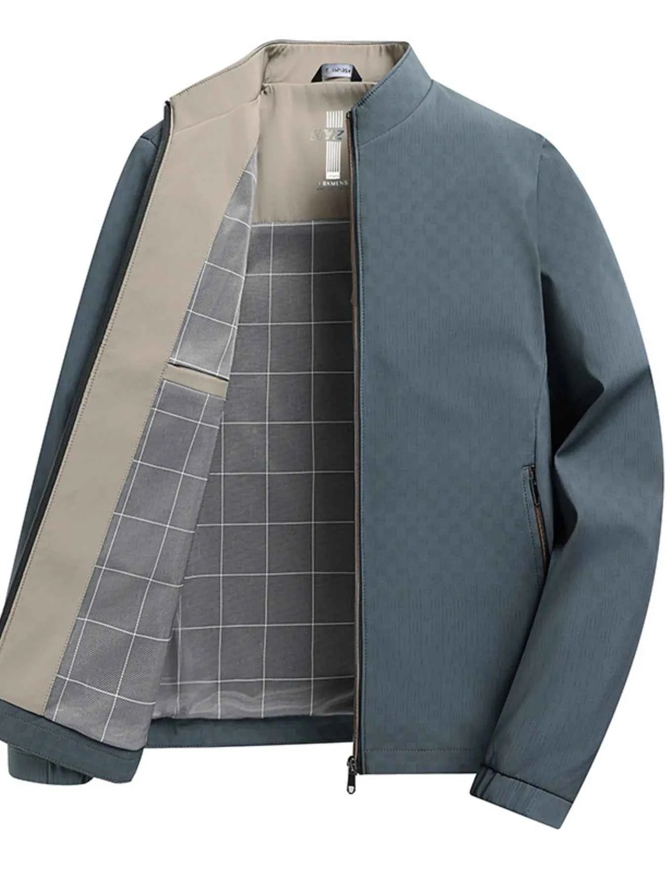 Men's Plus Size Zip Up Long Sleeve Jacket