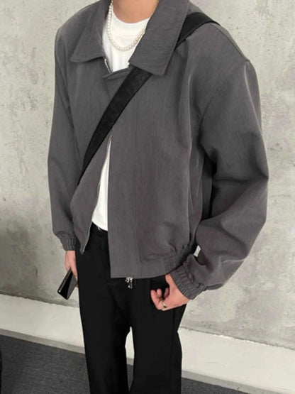 Men's Plus Size Zip Up Long Sleeve Jacket