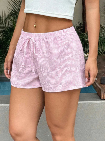 Textured Drawstring Comfort Shorts
