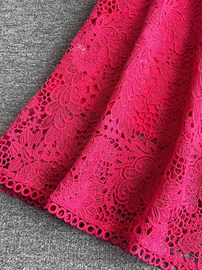 Lace Sleeveless A-Line Dress