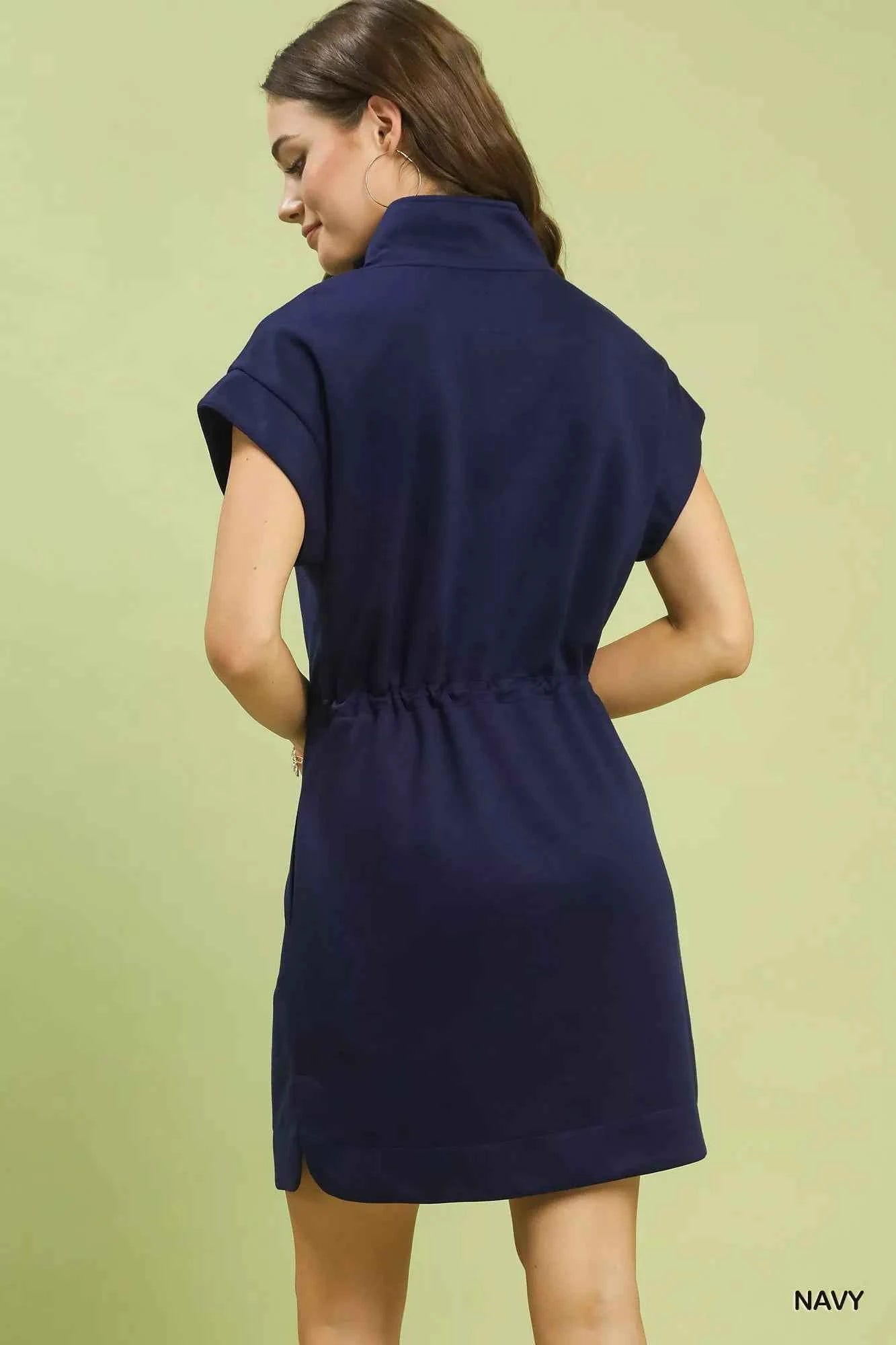 Umgee Dolman Sleeve Zip Detail Dress