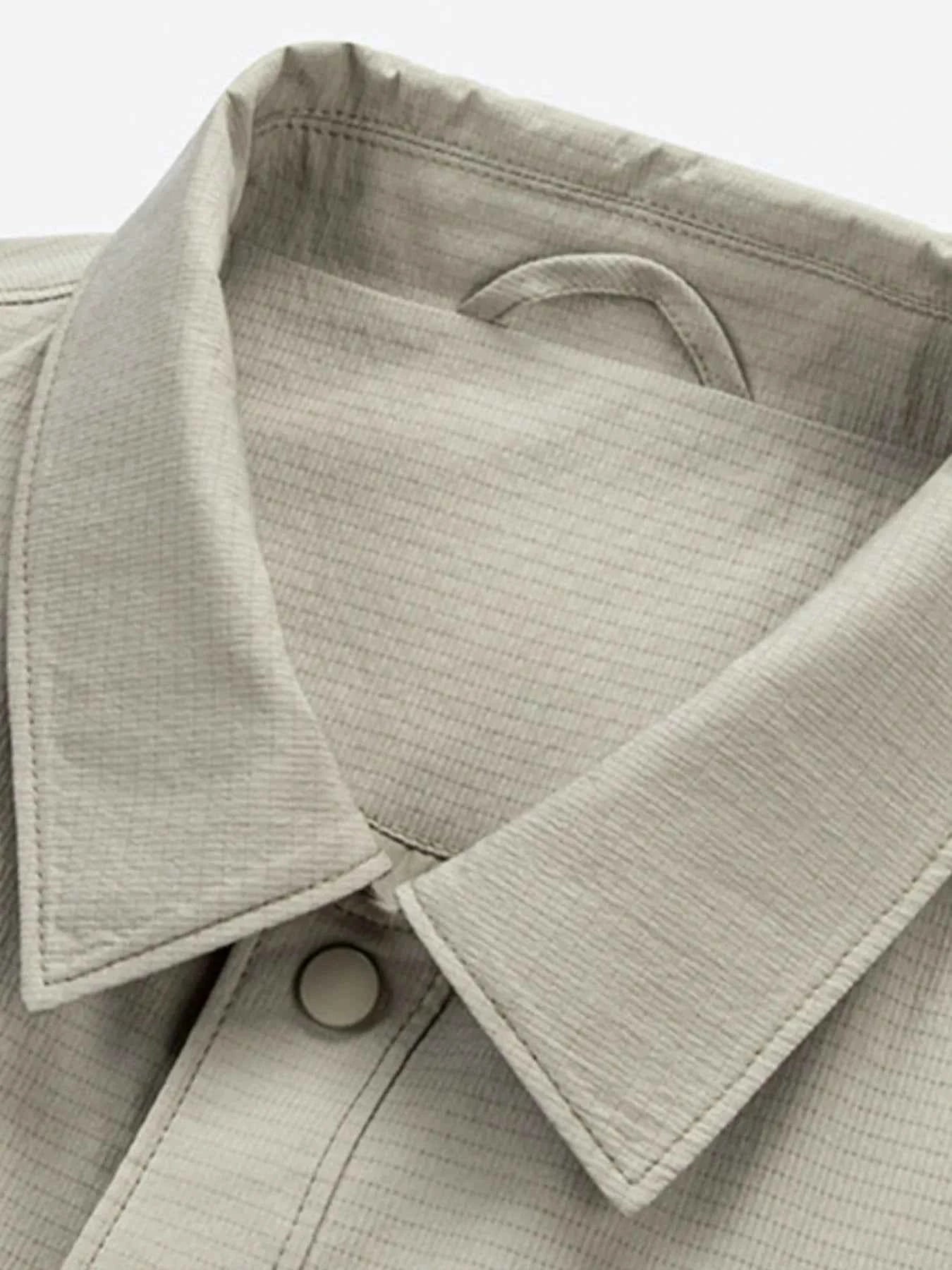 Men's Plus Size Button Up Long Sleeve Jacket