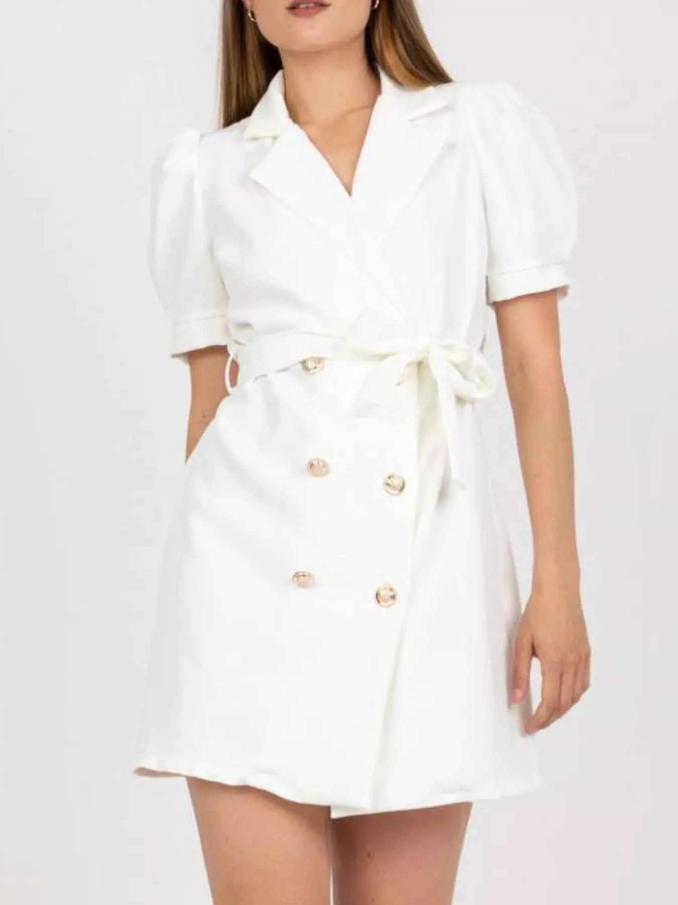 Blazer Style Tie Waist Mini Dress