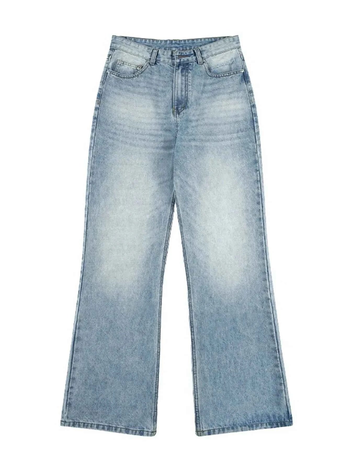 Men's Full Size Washed Wide Leg Jeans Plus Size